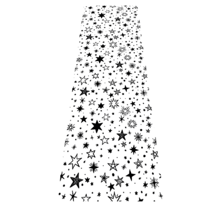 Tapis vinyle chambre motif étoiles noires fond blanc - TenStickers