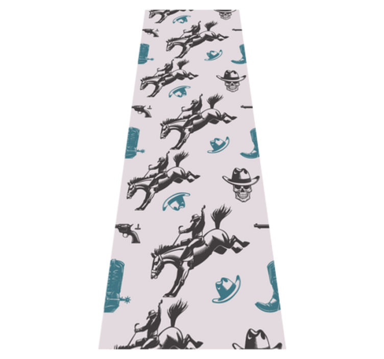 Tapis vinyle chambre motifs chevaux cowboy - TenStickers