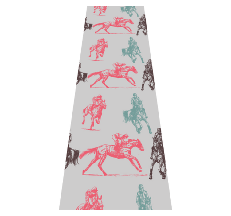 Tapis vinyle chambre motif chevaux colorés sur fond gris - TenStickers