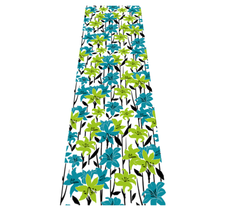 Tapis vinyle chambre design pochoir fleurs - TenStickers
