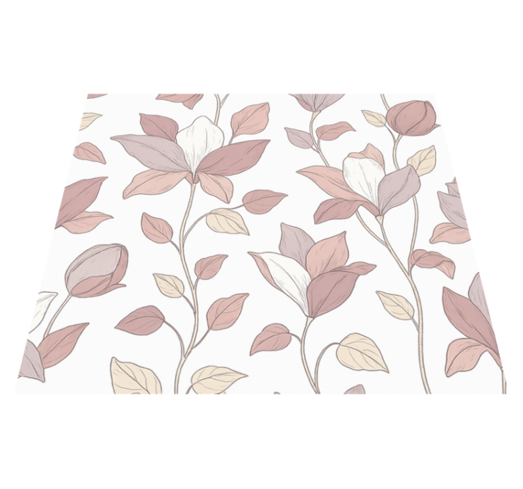 Tapis vinyle chambre floral rose - TenStickers