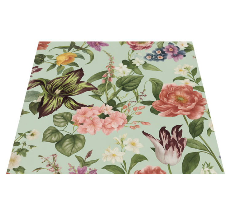 Tapis vinyle chambre fleurs colorées de printemps - TenStickers