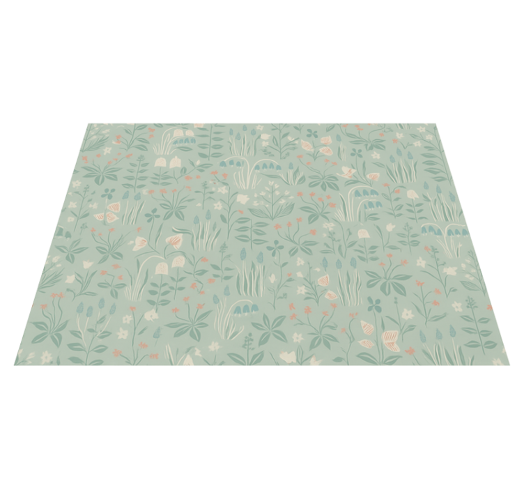 Tapis vinyle chambre fleuri scandinave - TenStickers