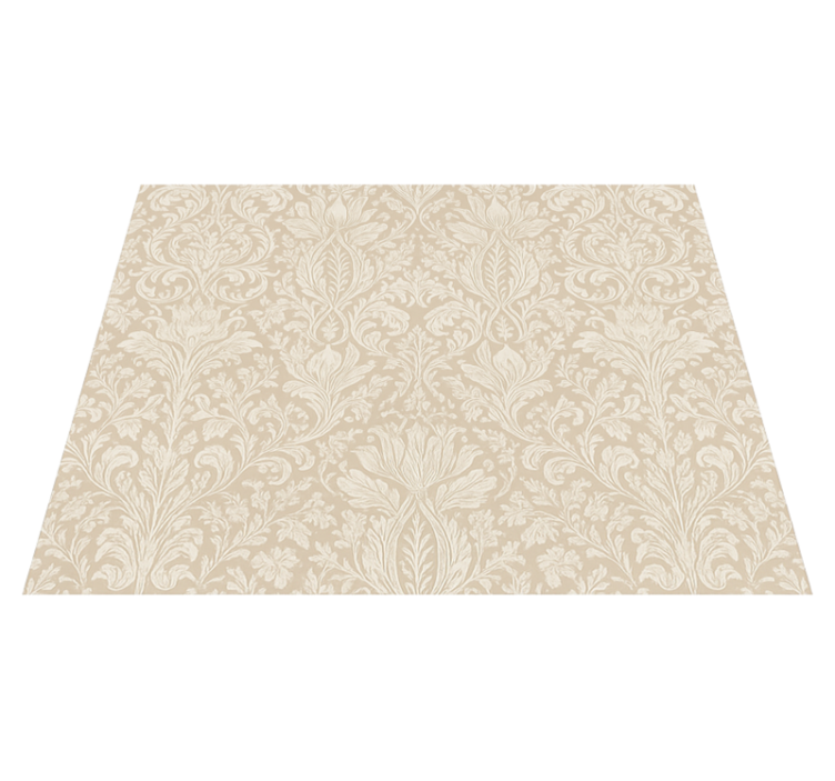Tapis vinyle chambre fleurs classiques beiges - TenStickers
