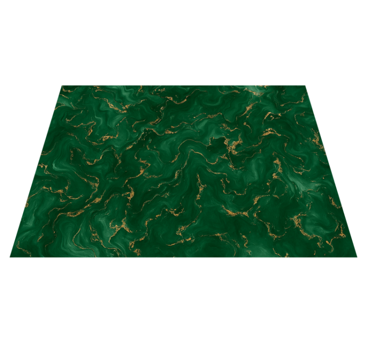 Tapis vinyle chambre vert Émeraude et marbre doré - TenStickers