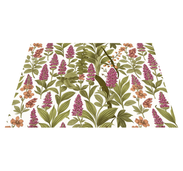 Tapis vinyle chambre motif botanique coloré - TenStickers