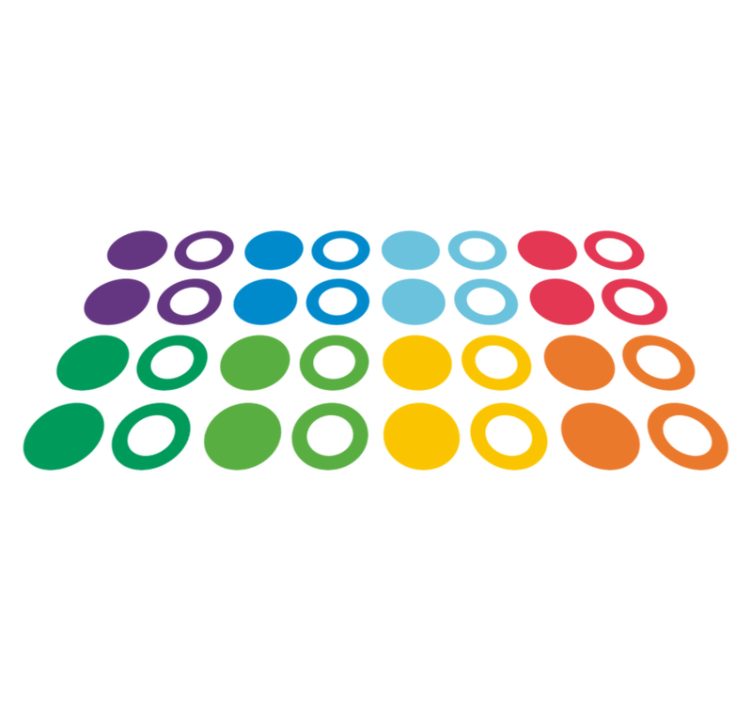 Tapis vinyle géométrique cercles couleurs arc-en-ciel - TenStickers