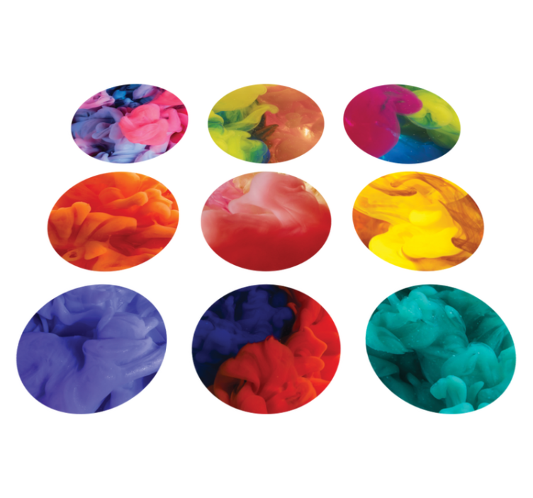 Tapis vinyle géométrique set de stickers fumée colorée - TenStickers