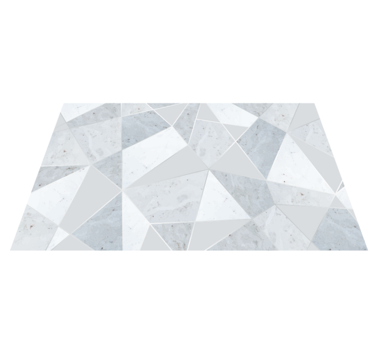 Tapis vinyle géométrique marbre triangulaire gris simple - TenStickers