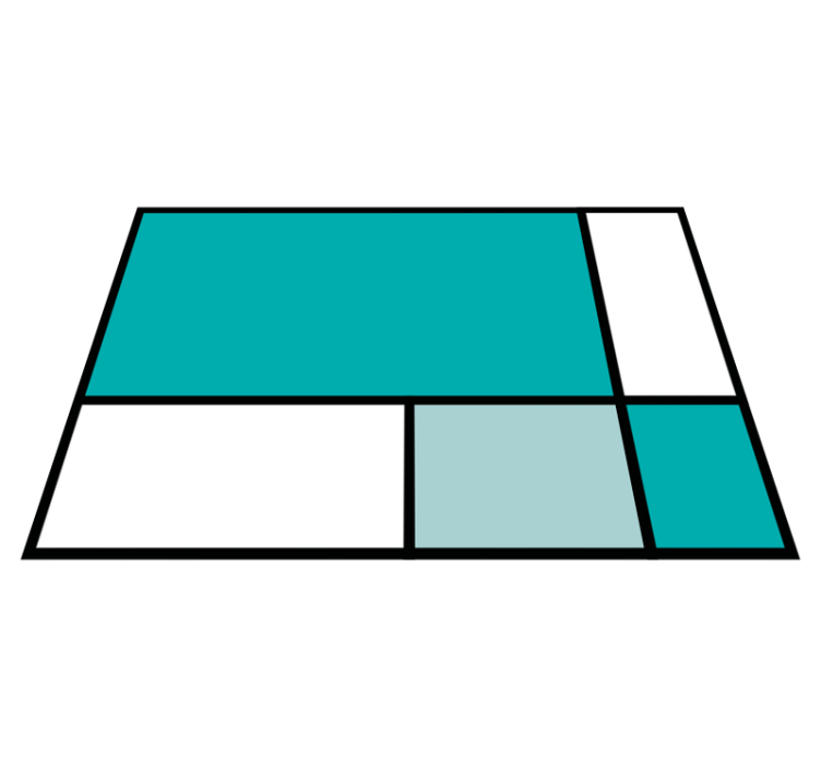 Tapis vinyle géométrique blocs de couleurs verts - TenStickers