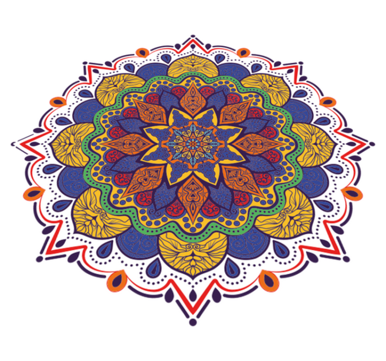 Tapis vinyle géométrique mandala floral coloré - TenStickers
