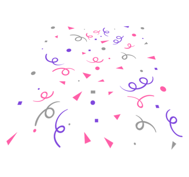 Tapis vinyle géométrique confettis gris, rose et violet - TenStickers