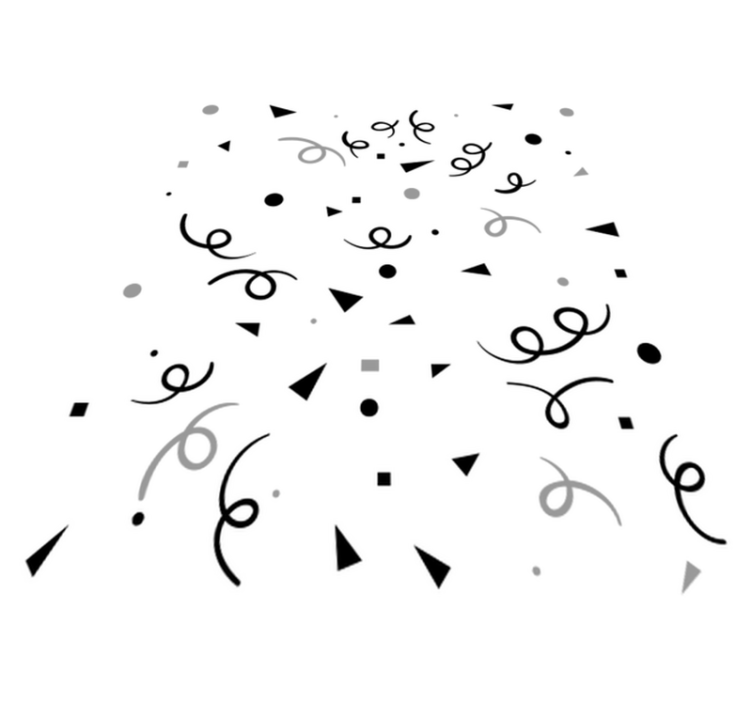 Tapis vinyle géométrique confetti noir et gris - TenStickers