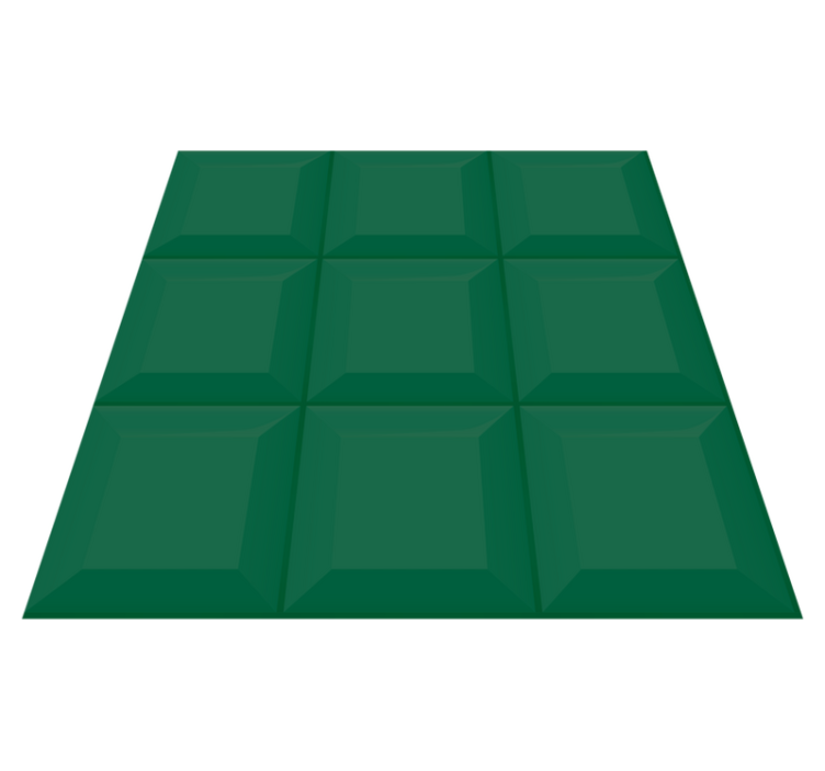 Tapis vinyle géométrique carreaux 3d verts - TenStickers