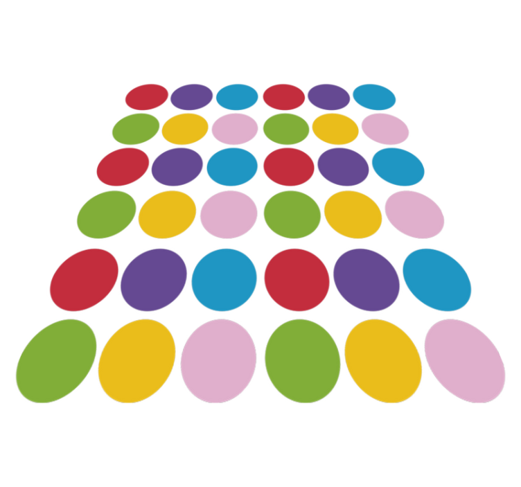 Tapis vinyle géométrique motif cercles colorés - TenStickers