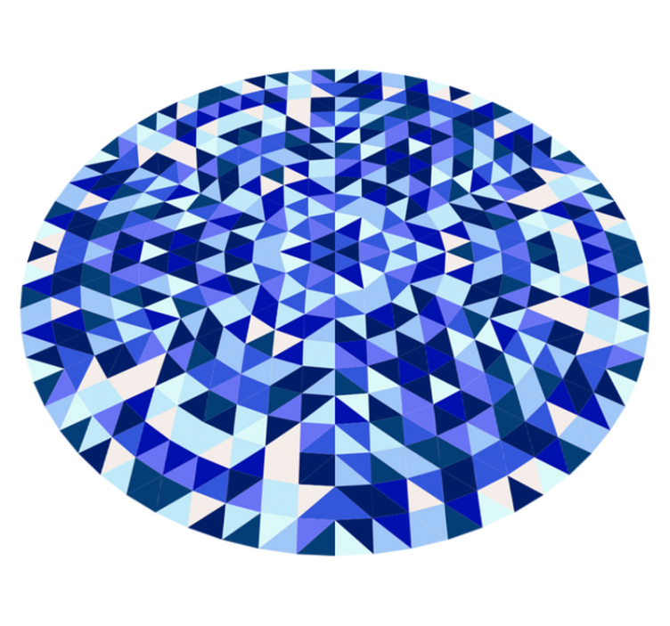 Tapis vinyle géométrique motif circulaire bleu - TenStickers