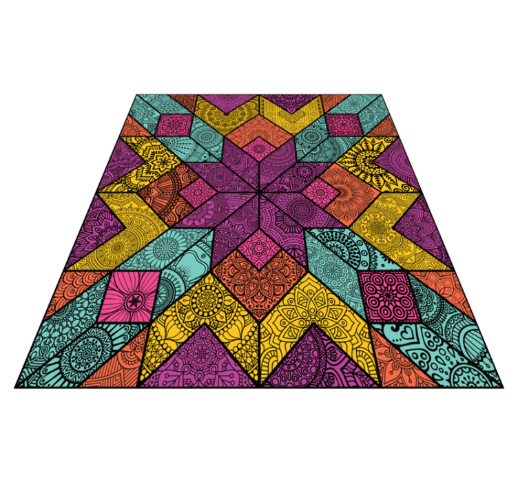 Tapis vinyle géométrique éléments géométriques colorés - TenStickers
