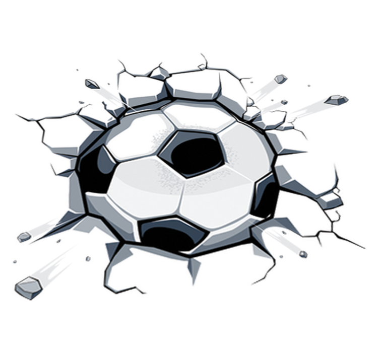 Tapis vinyle pour enfants ballon de football 3d - TenStickers
