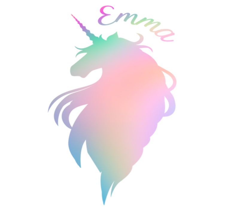 Tapis vinyle pour enfants silhouette licorne personnalisable - TenStickers