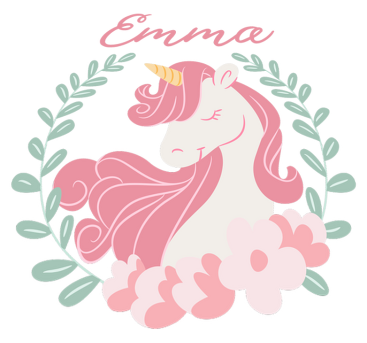 Tapis vinyle pour enfants princesse licorne avec nom - TenStickers