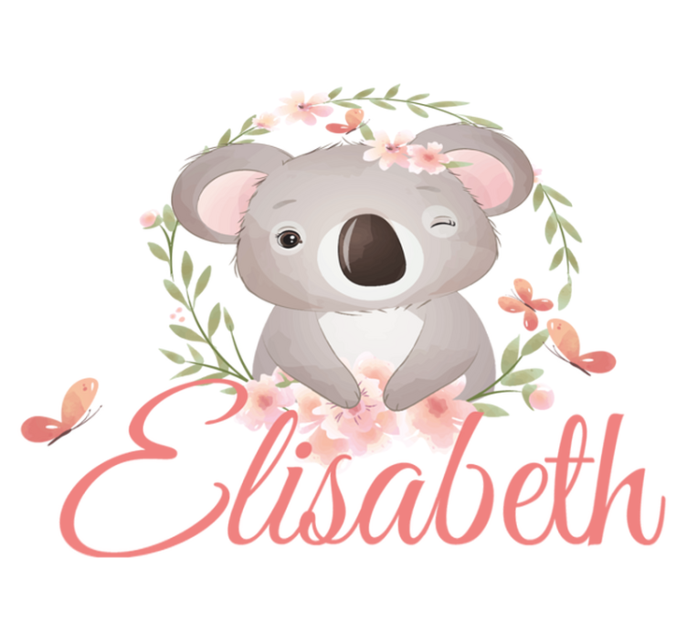 Tapis vinyle pour enfants animaux mignons koala avec nom - TenStickers