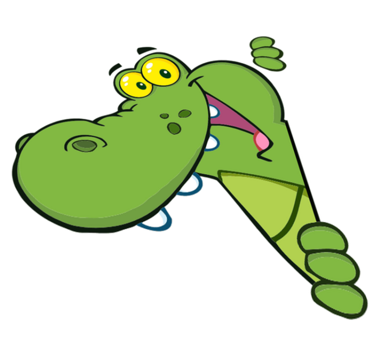 Tapis vinyle pour enfants crocodile vert joyeux - TenStickers