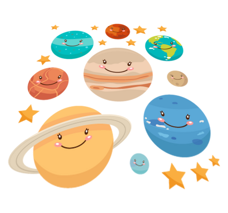 Tapis vinyle pour enfants stickers planètes système solaire - TenStickers
