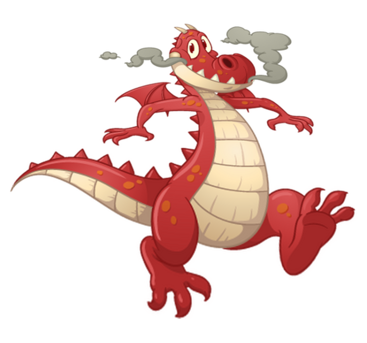 Tapis vinyle pour enfants dragon rouge - TenStickers