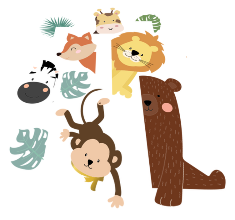 Tapis vinyle pour enfants animaux à la porte - TenStickers