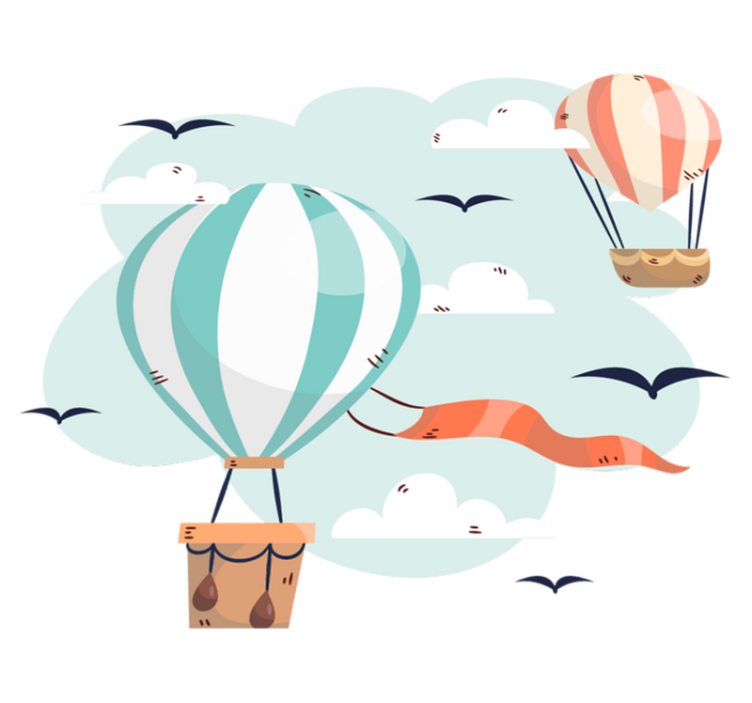 Tapis vinyle pour enfants ballons et nuages - TenStickers