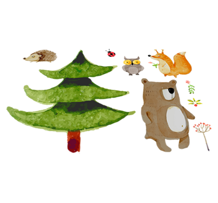 Tapis vinyle pour enfants animaux sauvages de la forêt - TenStickers