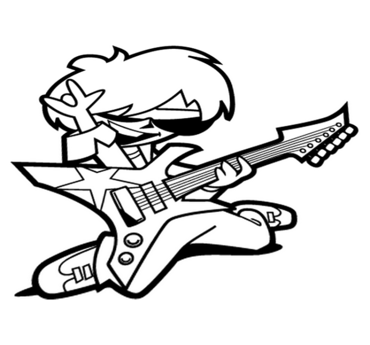 Tapis vinyle pour enfants adolescent avec guitare - TenStickers