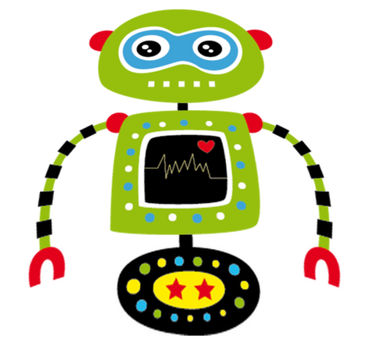 Tapis vinyle pour enfants robot vert - TenStickers
