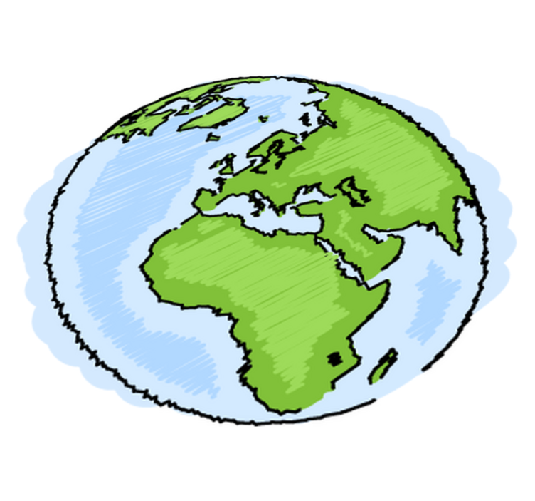 Tapis vinyle pour enfants carte du monde verte et bleue - TenStickers