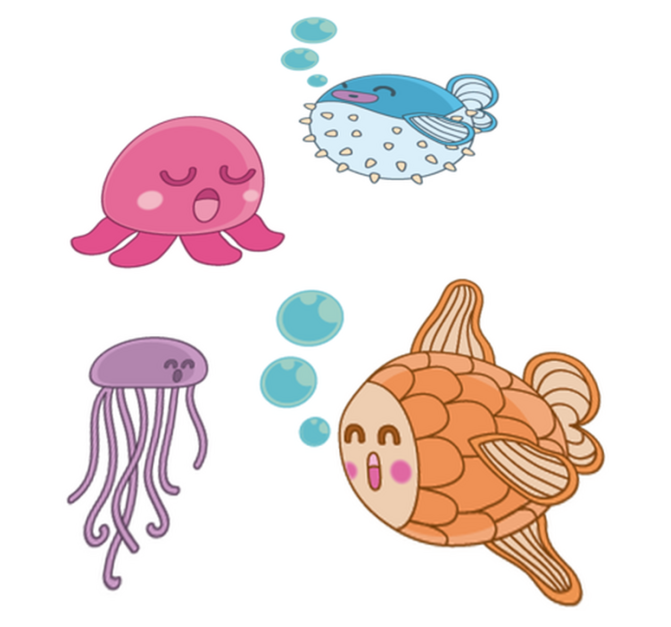 Tapis vinyle pour enfants illustration poissons - TenStickers