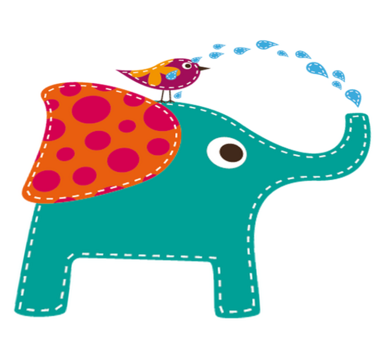 Tapis vinyle pour enfants éléphant sous la douche - TenStickers