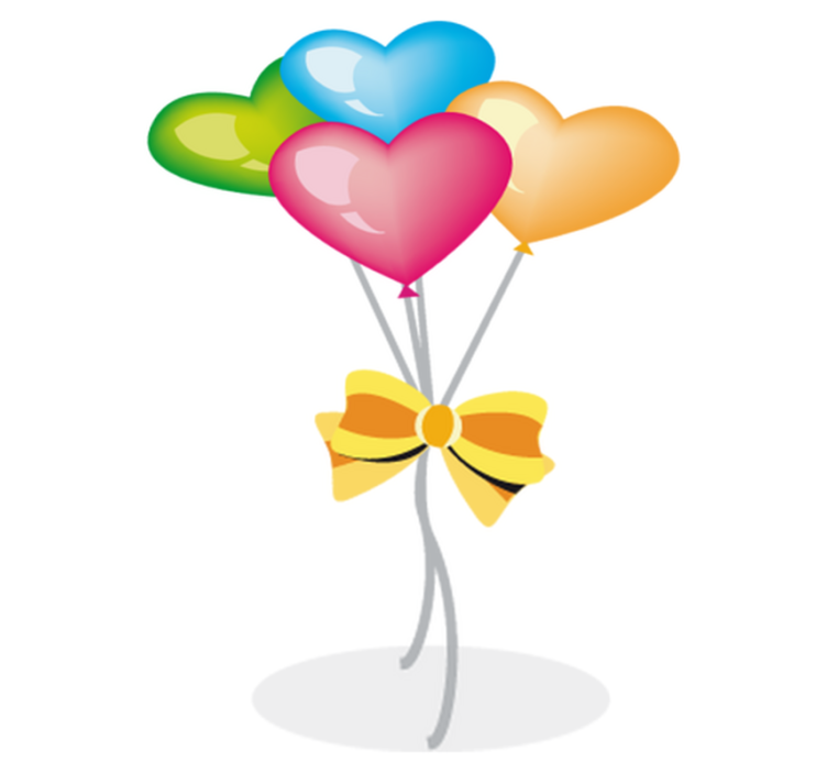 Tapis vinyle pour enfants ballons en forme de cœur - TenStickers