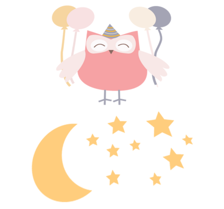 Tapis vinyle pour enfants hibou en fête - TenStickers