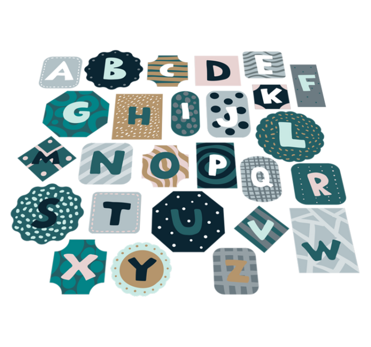 Tapis vinyle pour enfants autocollant alphabet nordique - TenStickers