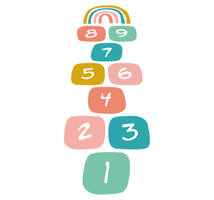Tapis vinyle pour enfants marelle avec arc-en-ciel - TenStickers