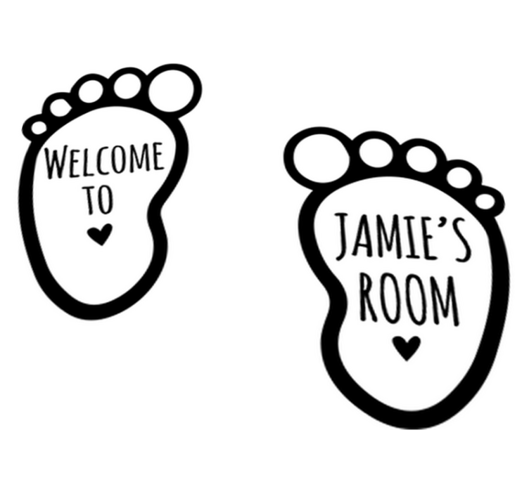 Tapis vinyle pour enfants pieds de bébé avec nom - TenStickers