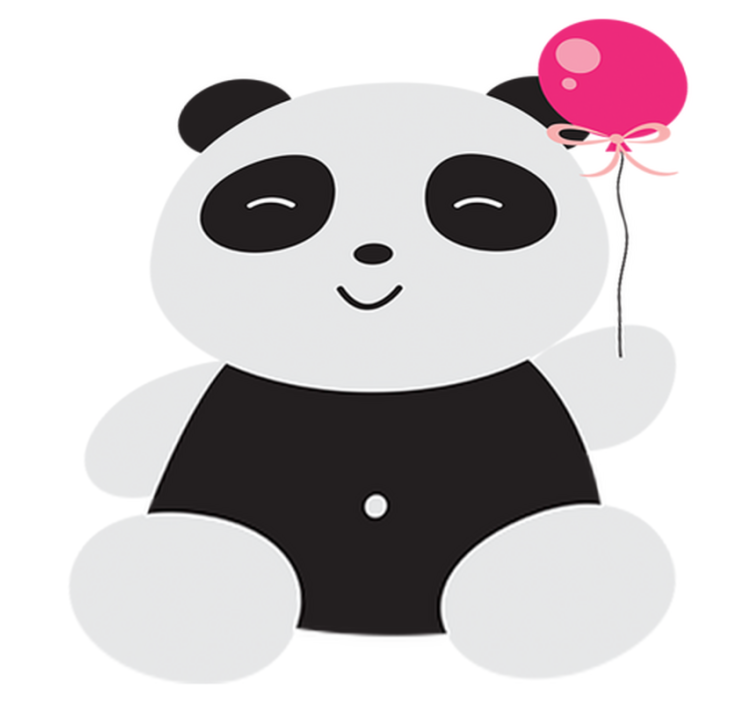 Tapis vinyle pour enfants panda avec ballon rose - TenStickers