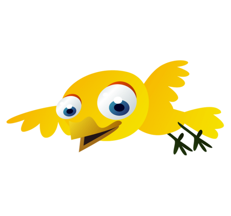 Tapis vinyle pour enfants oiseau volant jaune - TenStickers
