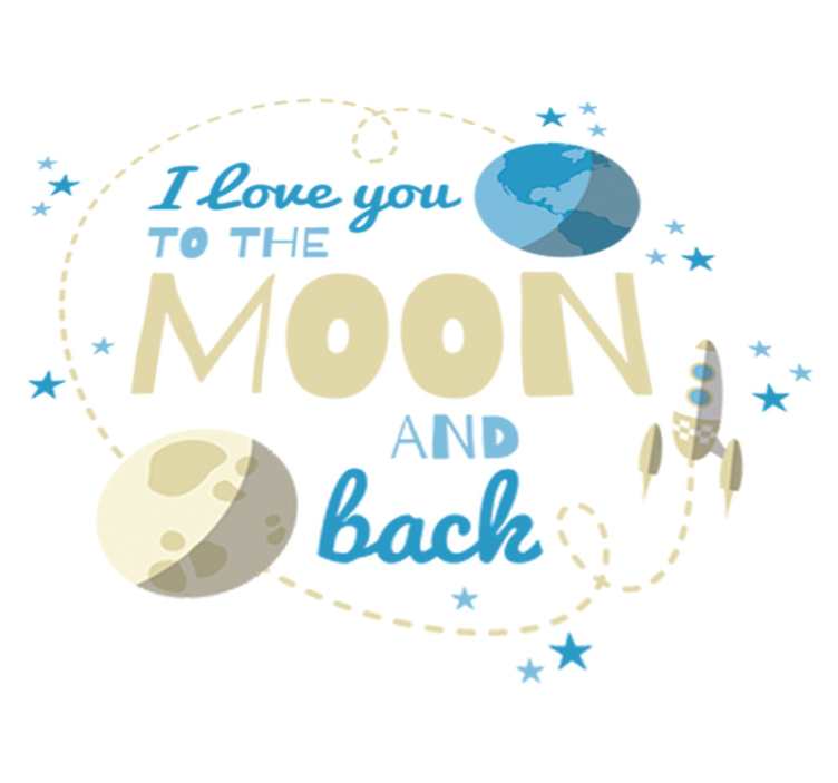 Tapis vinyle pour enfants je t'aime jusqu'à la lune - TenStickers