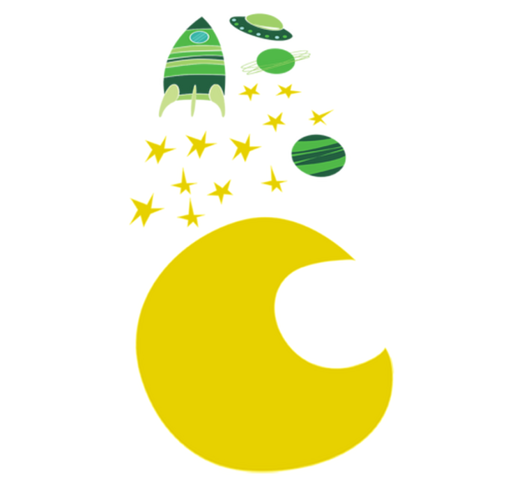 Tapis vinyle pour enfants motifs spatiaux verts - TenStickers