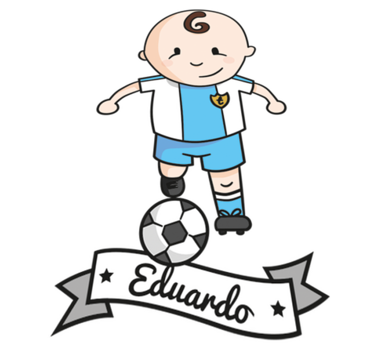 Tapis vinyle pour enfants joueur de football avec nom - TenStickers