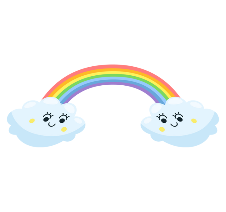 Tapis vinyle pour enfants nuages mignons se regardant - TenStickers