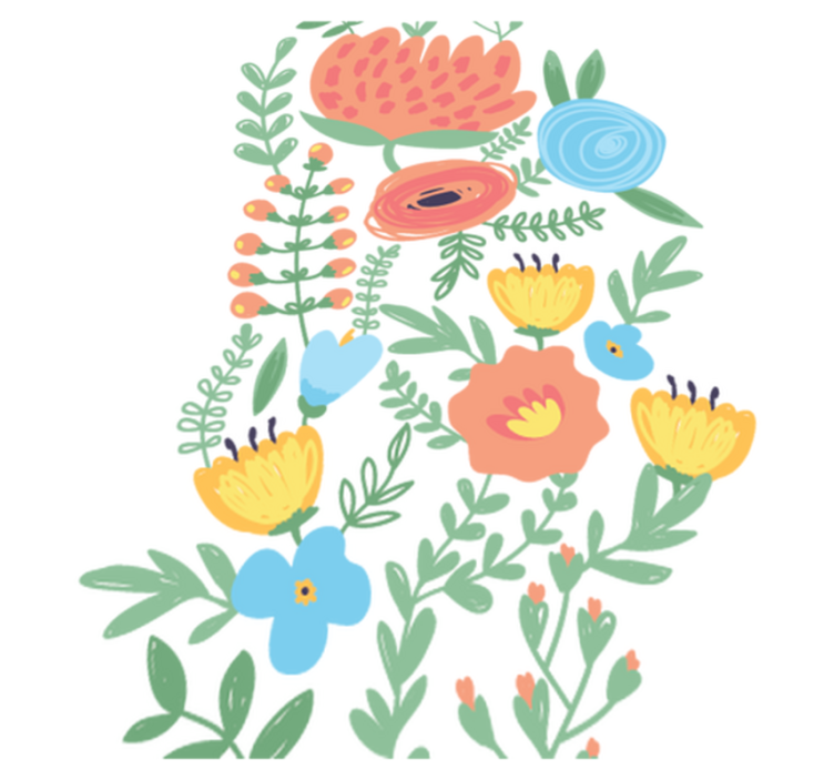 Tapis vinyle pour enfants autocollant floral pour porte - TenStickers