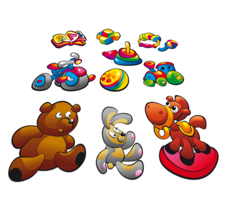 Tapis vinyle pour enfants sticker collection de jouets - TenStickers