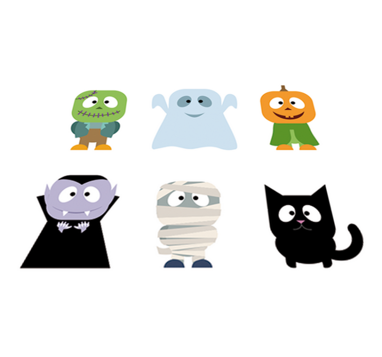 Tapis vinyle pour enfants monstres halloween - TenStickers